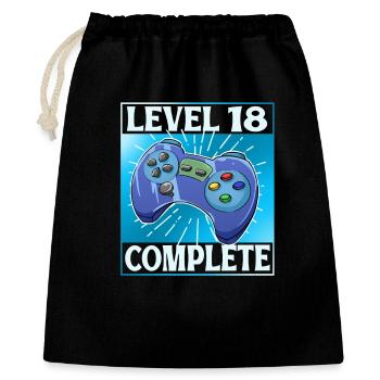 Level 18 Complete - Geschenkbeutel aus Baumwolle (40 x 50 cm) - Schwarz - Vorne