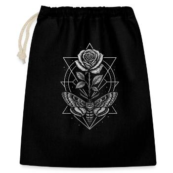 Motte Rose Okkultismus Esoterik Mystisches Design - Geschenkbeutel aus Baumwolle (40 x 50 cm) - Schwarz - Vorne