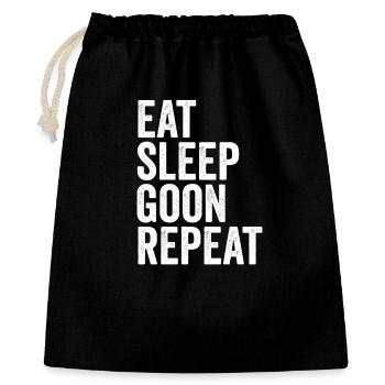 Manger, Dormir, Regarder, Répéter, Aller - Sac cadeau 40 x 50 cm - noir - Devant