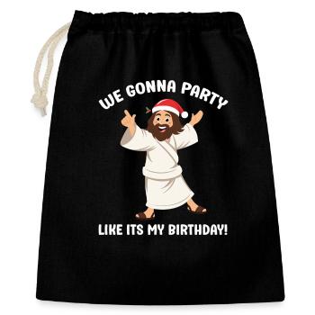 Merry Christmas with Jesus Christ Santa - Gift Bag 40 x 50 cm - black - Front