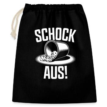 Schocken Team Schock Aus! Würfeln Knobeln Jule - Geschenkbeutel aus Baumwolle (40 x 50 cm) - Schwarz - Vorne