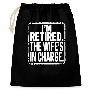 Épouse retraitée en charge Tee - Sac cadeau 40 x 50 cm - noir - Devant