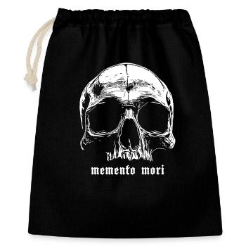 Schädel Memento Mori Design - Geschenkbeutel aus Baumwolle (40 x 50 cm) - Schwarz - Vorne