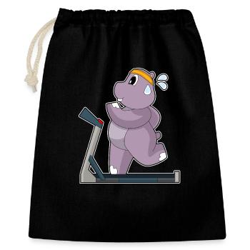 Hippopotame Jogger Jogging Sports - Sac cadeau 40 x 50 cm - noir - Devant
