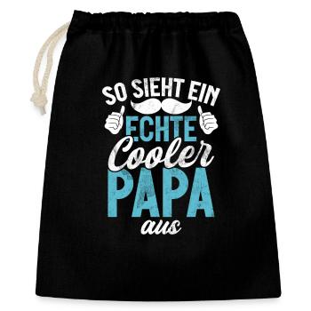 So Sieht Ein Echte Cooler Papa Aus Vatertag - Geschenkbeutel aus Baumwolle (40 x 50 cm) - Schwarz - Vorne