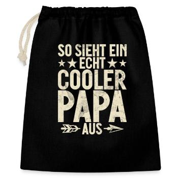 So Sieht Ein Echte Cooler Papa Aus Vatertag - Geschenkbeutel aus Baumwolle (40 x 50 cm) - Schwarz - Vorne