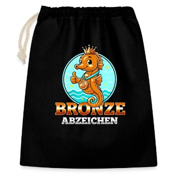 Cours de natation Seahorse Bronze Badge - Sac cadeau 40 x 50 cm - noir - Devant