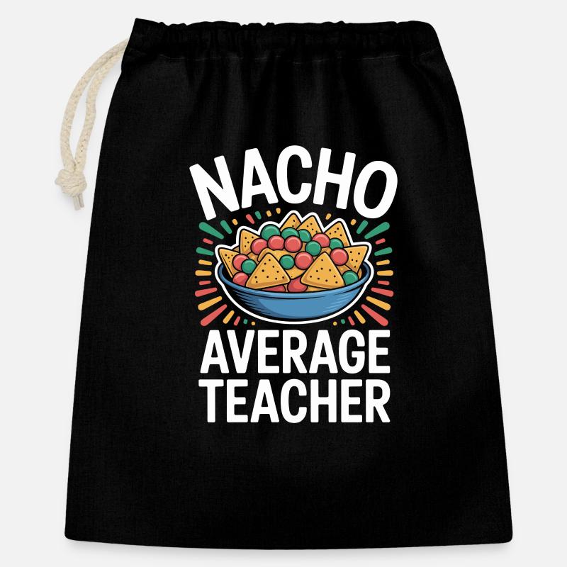 Nacho Average Teacher Lustiges Design - Geschenkbeutel aus Baumwolle (40 x 50 cm) - Schwarz