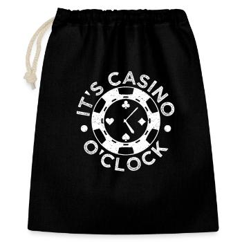 Casino Gambler C’est Casino O ́Clock Gambling - Sac cadeau 40 x 50 cm - noir - Devant