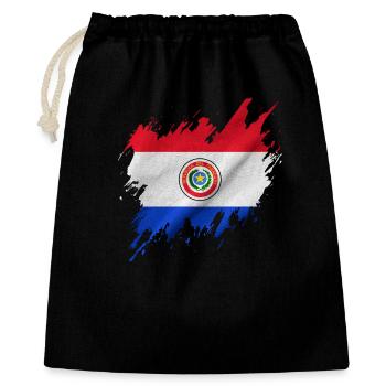 Paraguay-Flagge, Rissen-Stil - Geschenkbeutel aus Baumwolle (40 x 50 cm) - Schwarz - Vorne