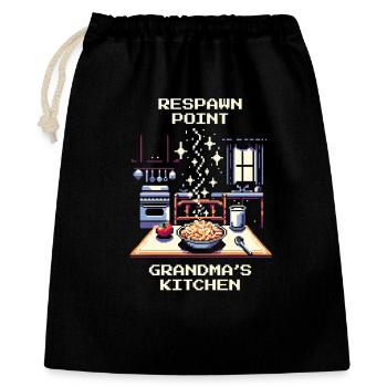 Point de réapparition | L’amour de la cuisine de grand-mère - Sac cadeau 40 x 50 cm - noir - Devant