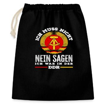 Nein Sagen War Ossi Spruch DDR Stolz - Geschenkbeutel aus Baumwolle (40 x 50 cm) - Schwarz - Vorne
