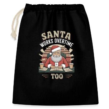 Humour de bureau Noël - Sac cadeau 40 x 50 cm - noir - Devant