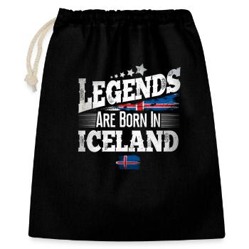 Islande Lieu de naissance Anniversaire - Sac cadeau 40 x 50 cm - noir - Devant
