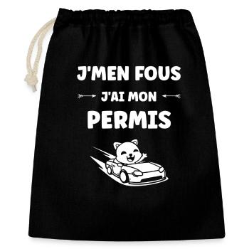 Humour permis de conduire - Sac cadeau 40 x 50 cm - noir - Devant