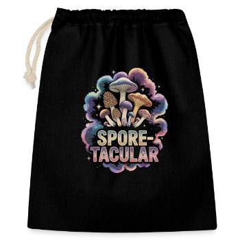 Champignon Spore-tacular Drôle Mycologie - Sac cadeau 40 x 50 cm - noir - Devant