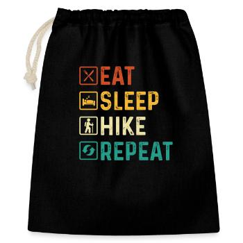 Eat Sleep Hike Repeat Funny Trail Lover Quote - Gift Bag 40 x 50 cm - black - Front