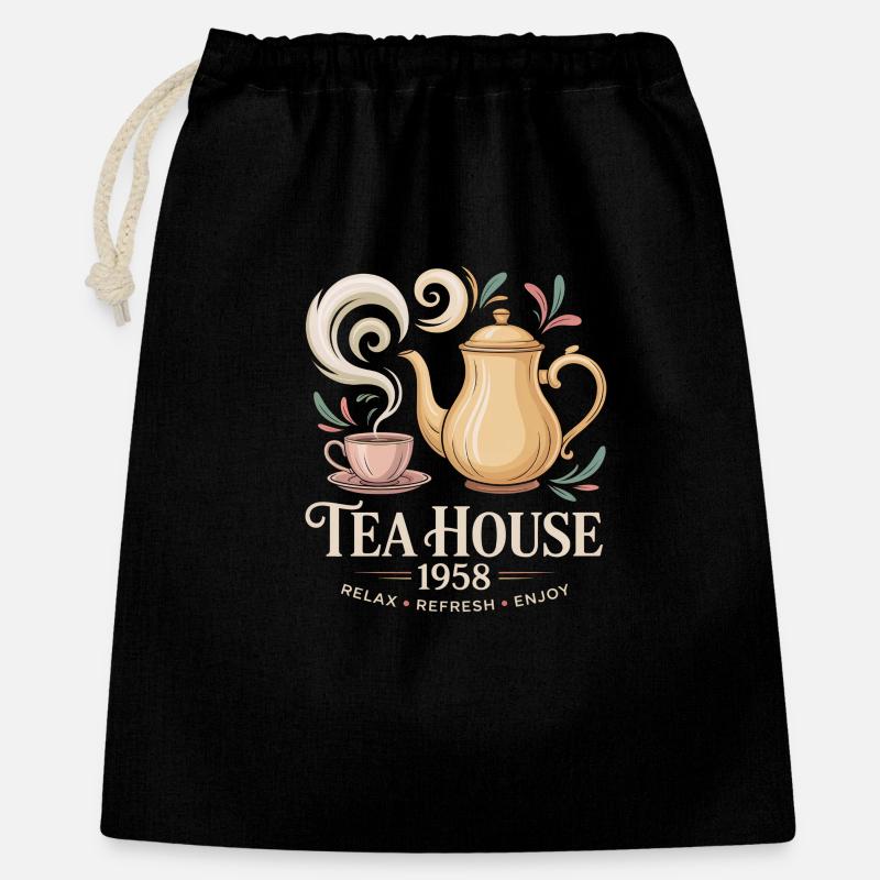 Vintage Tea Advertising - Gift Bag 40 x 50 cm - black