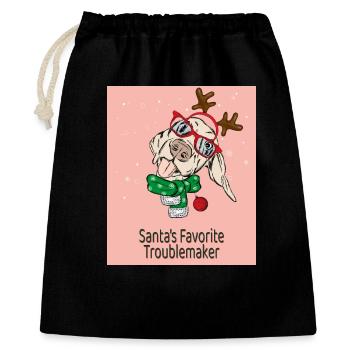 Santa's Favorite Troublemaker – Funny Dog - Gift Bag 40 x 50 cm - black - Front