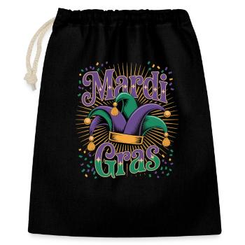 Fasching Mardi Gras Konfetti - Geschenkbeutel aus Baumwolle (40 x 50 cm) - Schwarz - Vorne