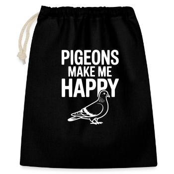 Pigeons Make Me Happy - Gift Bag 40 x 50 cm - black - Front