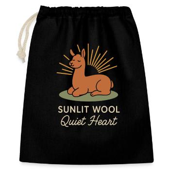 Cottagecore Lama Ästhetisches Süßes Nutztier - Geschenkbeutel aus Baumwolle (40 x 50 cm) - Schwarz - Vorne