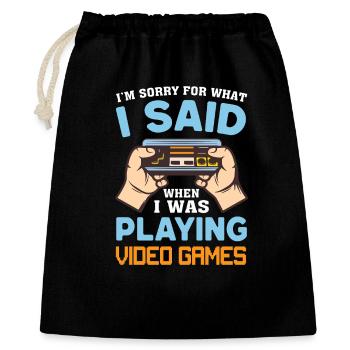Gaming - Geschenkbeutel aus Baumwolle (40 x 50 cm) - Schwarz - Vorne