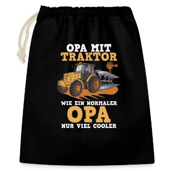 Landwirt Bauernhof Farmer Bauer Opa Großvater Trak - Geschenkbeutel aus Baumwolle (40 x 50 cm) - Schwarz - Vorne