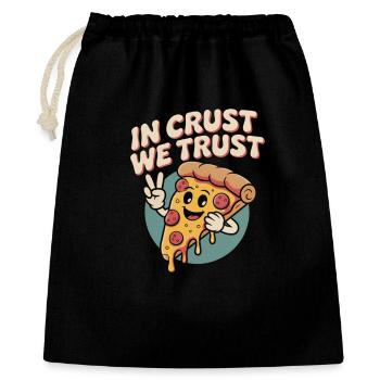 Retro Pizza - Geschenkbeutel aus Baumwolle (40 x 50 cm) - Schwarz - Vorne