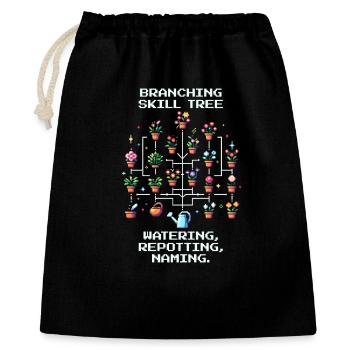 Branching Skill Tree | Pflanzenpflege RPG Humor - Geschenkbeutel aus Baumwolle (40 x 50 cm) - Schwarz - Vorne