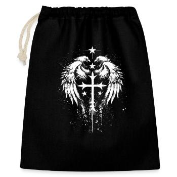 Goth Gothic Emo Kreuz - Geschenkbeutel aus Baumwolle (40 x 50 cm) - Schwarz - Vorne