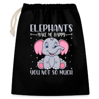 Éléphants - Sac cadeau 40 x 50 cm - noir - Devant