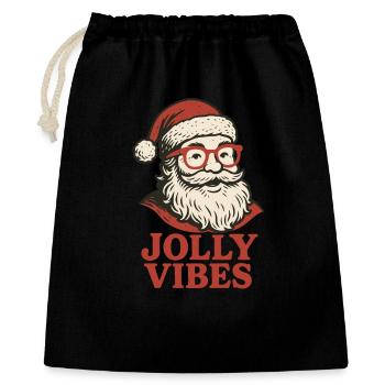 Santa Jolly Vibes Christmas Holiday Fun - Gift Bag 40 x 50 cm - black - Front