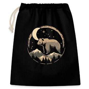 Moon Path Bear in Mountain Landscape - Gift Bag 40 x 50 cm - black - Front