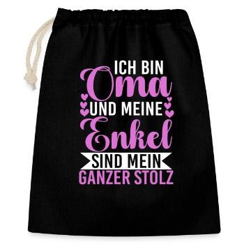 Bin Oma Und Meine Enkel Sind Mein Ganzer Stolz - Geschenkbeutel aus Baumwolle (40 x 50 cm) - Schwarz - Vorne
