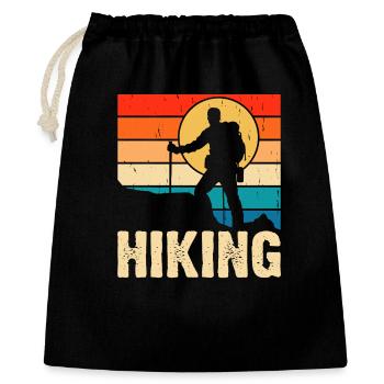Hiking Retro - Geschenkbeutel aus Baumwolle (40 x 50 cm) - Schwarz - Vorne