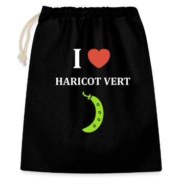 haricot vert - Sac cadeau 40 x 50 cm - noir - Devant