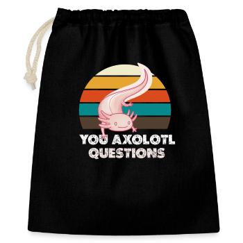 Axolotl Sonnenuntergang Retro - Geschenkbeutel aus Baumwolle (40 x 50 cm) - Schwarz - Vorne
