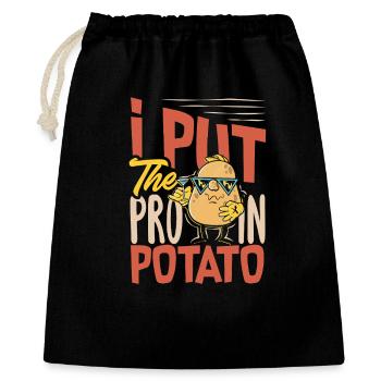 Taters Over Haters Kartoffel - Geschenkbeutel aus Baumwolle (40 x 50 cm) - Schwarz - Vorne
