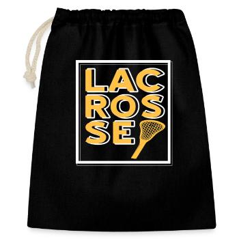 Bold Lacrosse Typography Grid Stick Player Fan - Gift Bag 40 x 50 cm - black - Front
