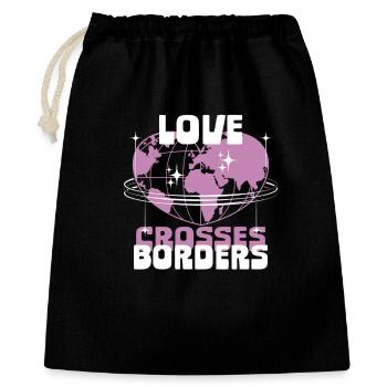 L’humanité L’égalité L’amour traverse les frontières - Sac cadeau 40 x 50 cm - noir - Devant
