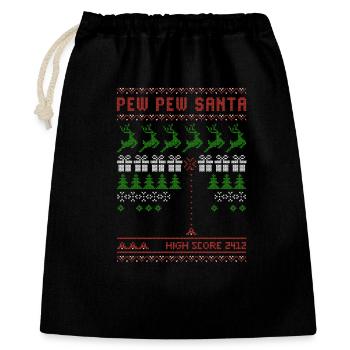 Pew Pew Santa | Shooting Game | ugly christmas - Gift Bag 40 x 50 cm - black - Front