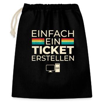 Science Coder JUST CREATE A TICKET FUNNY - Gift Bag 40 x 50 cm - black - Front