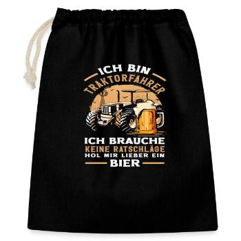 Conducteur de tracteur Aucun conseil Ferme ludique - Sac cadeau 40 x 50 cm - noir - Devant
