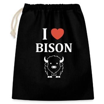Bison - Geschenkbeutel aus Baumwolle (40 x 50 cm) - Schwarz - Vorne