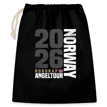 Cap Nord Norvège Voyage de pêche 2026 - Sac cadeau 40 x 50 cm - noir - Devant