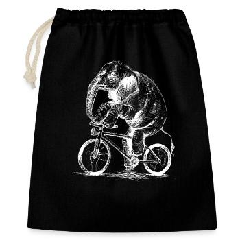 Elephant on Bicycle - Gift Bag 40 x 50 cm - black - Front