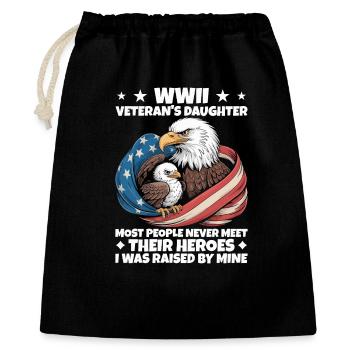 Vétéran de la Seconde Guerre mondiale, fille Pride Eagle America Flag - Sac cadeau 40 x 50 cm - noir - Devant