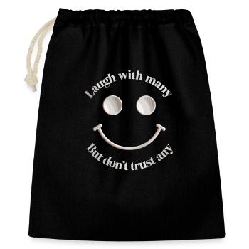 Riez avec beaucoup mais ne faites pas confiance à un visage souriant - Sac cadeau 40 x 50 cm - noir - Devant