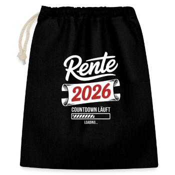 Rente 2026 Countdown - Geschenkbeutel aus Baumwolle (40 x 50 cm) - Schwarz - Vorne